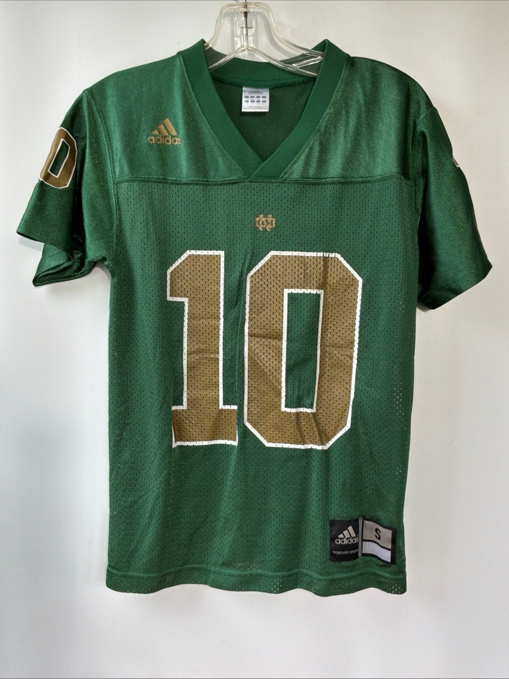 Vintage Adidas Notre Dame Fighting Irish #10 Jersey Youth Size Small